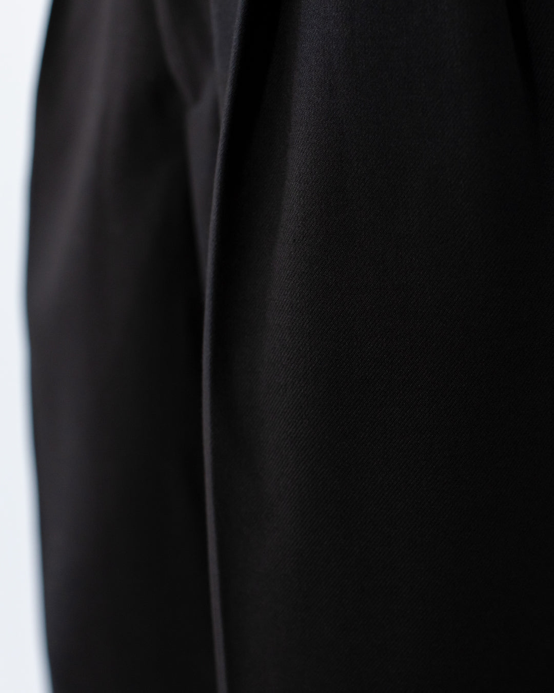 2Tuck Wide Wool Touch Slacks -black-