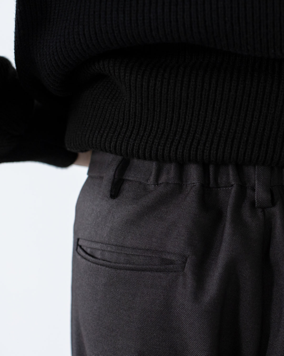 2Tuck Wide Wool Touch Slacks -dark gray-