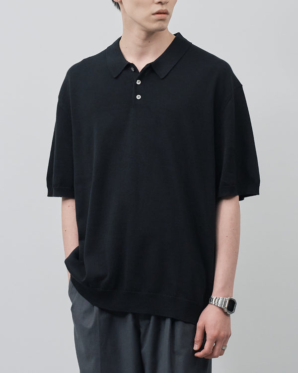 S/S Dry Knit Polo -black-