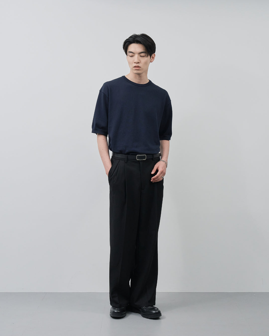 S/S Dry Knit Tee -black-