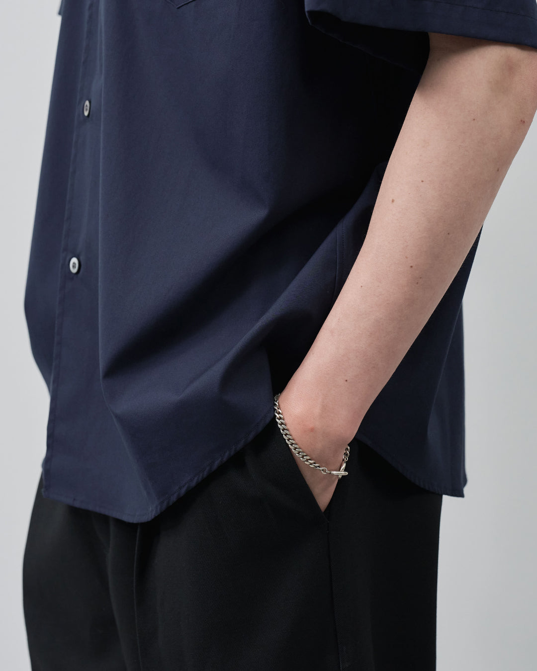 Relaxed Fit S/S Regular Collar Shirt -navy-
