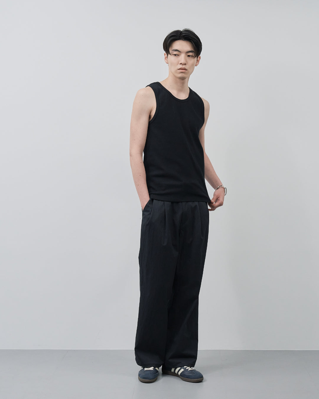 Pack Tank Top -white×black-
