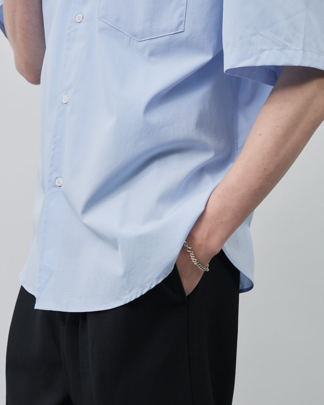 Relaxed Fit S/S Regular Collar Shirt -saxe blue-
