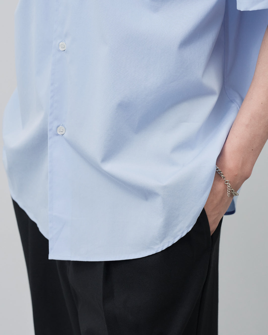 Relaxed Fit S/S Regular Collar Shirt -saxe blue-