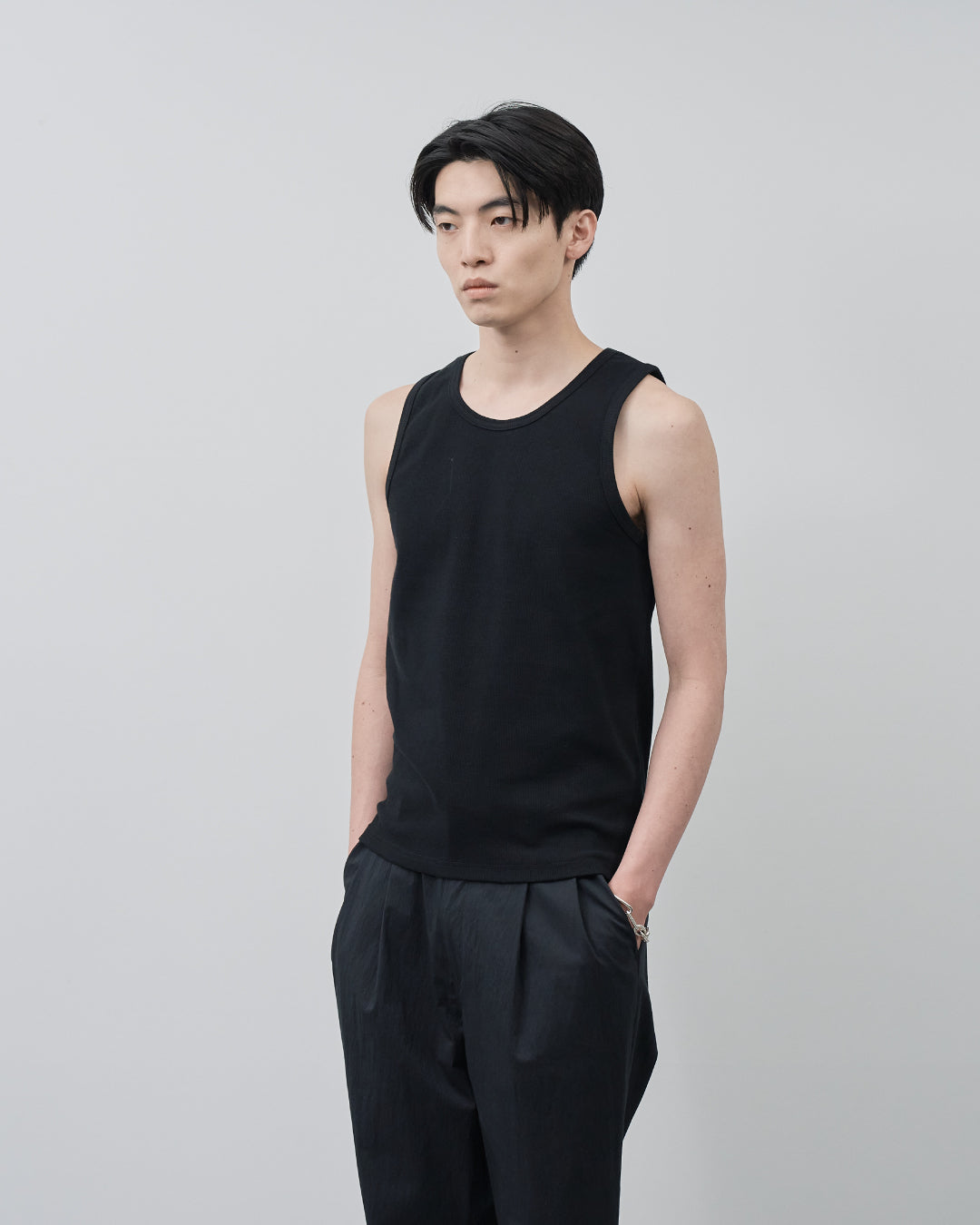 Pack Tank Top -white×black-