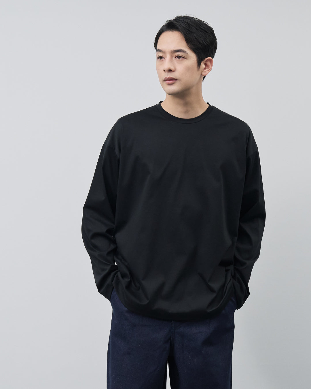 ARBINI Cotton L/S Tee -black-