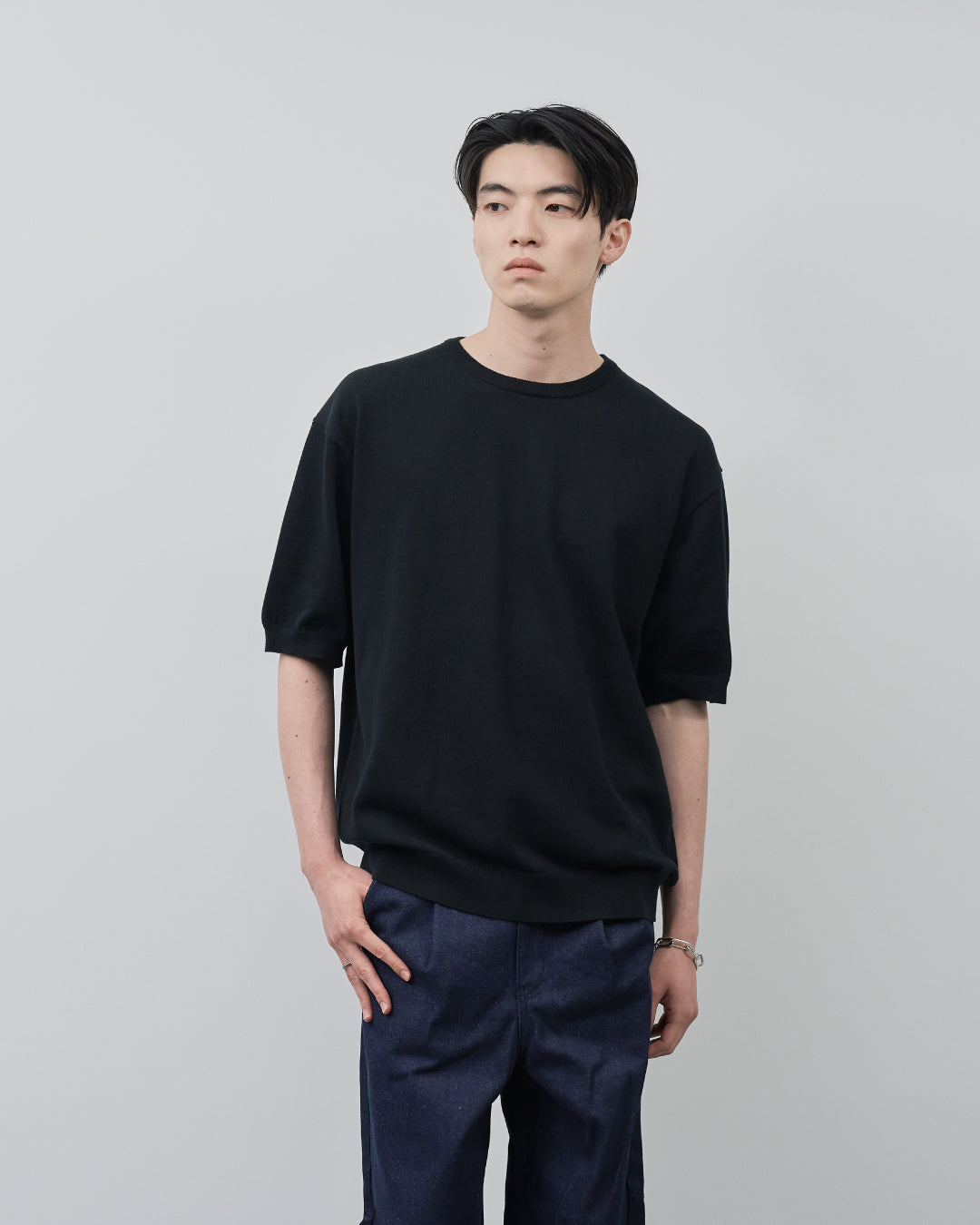 S/S Dry Knit Tee -black-