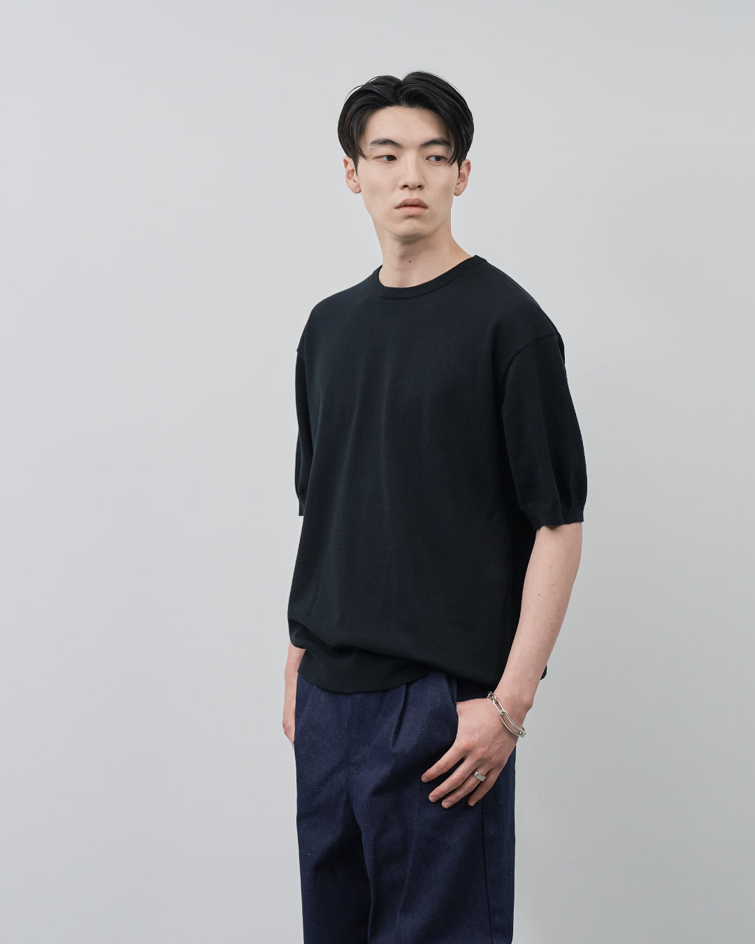 S/S Dry Knit Tee -black-