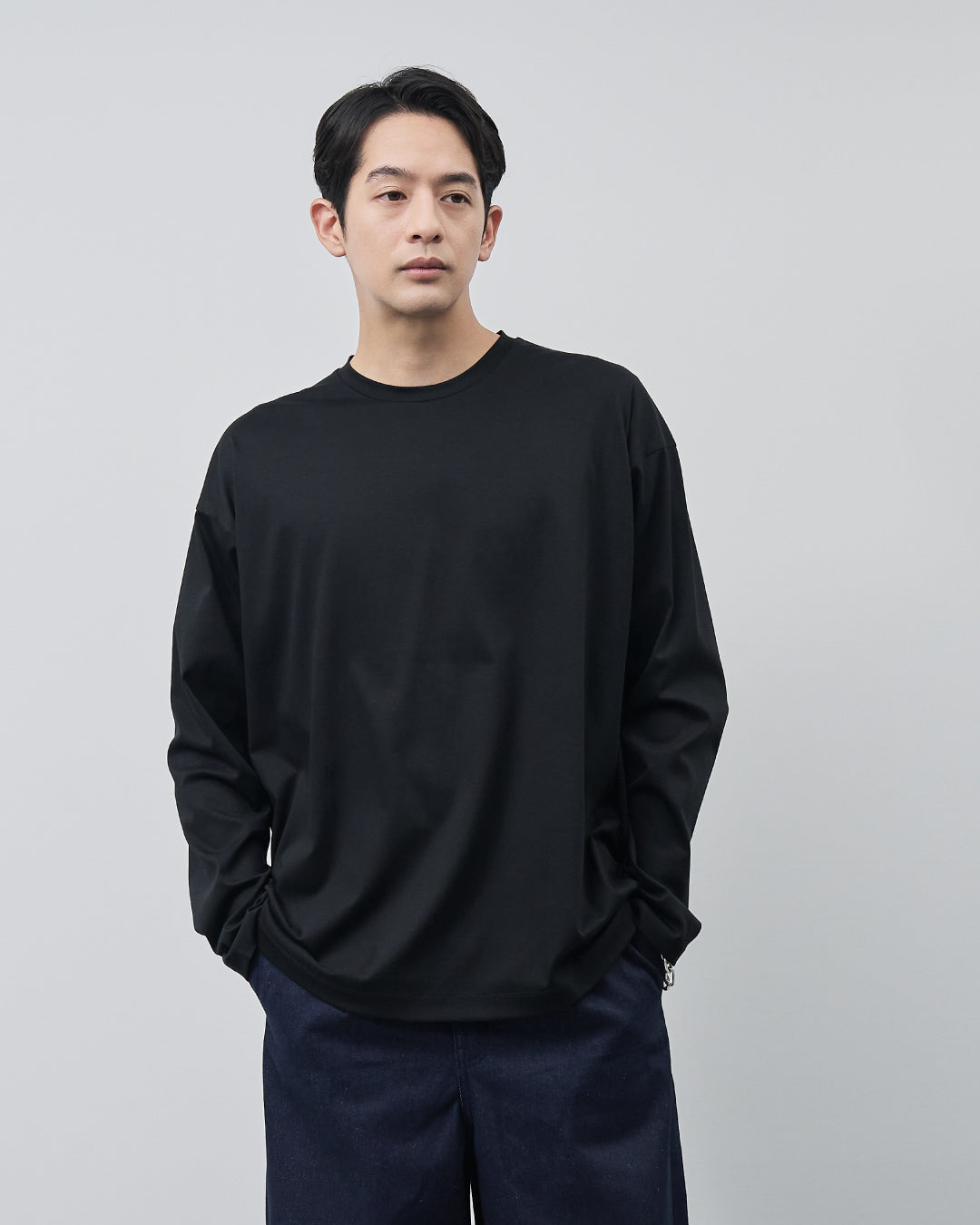 ARBINI Cotton L/S Tee -black-