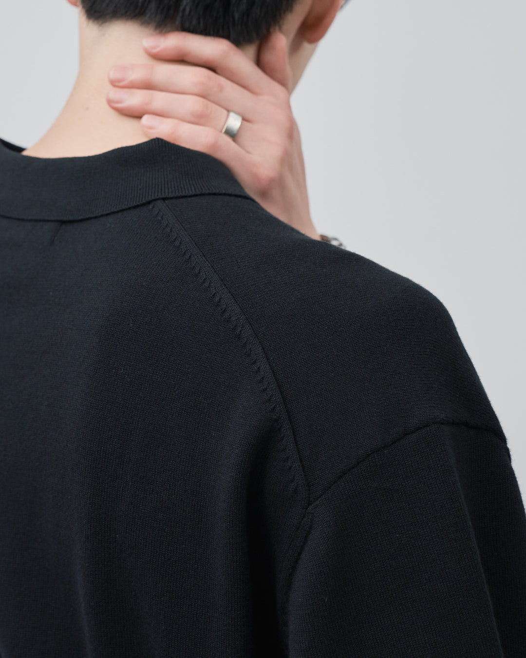 S/S Dry Knit Polo -black-