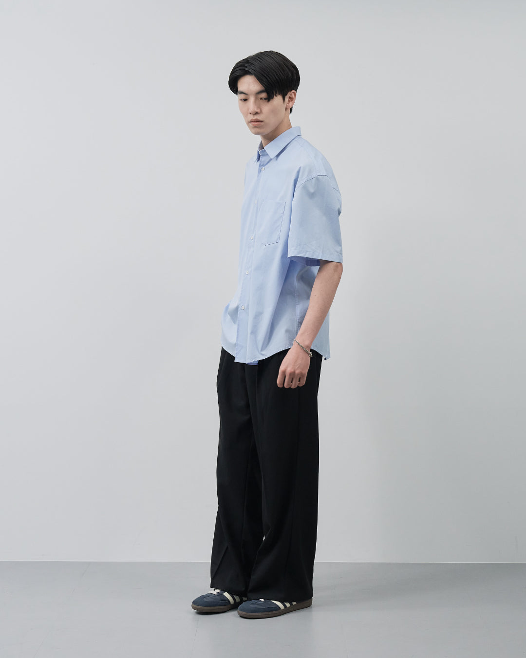 Relaxed Fit S/S Regular Collar Shirt -saxe blue-