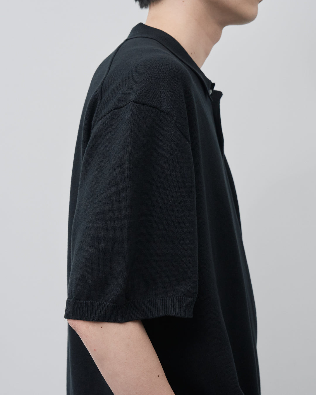 S/S Dry Knit Polo -black-