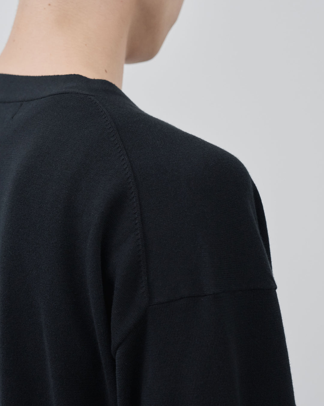 Sheer L/S Cardigan -black-