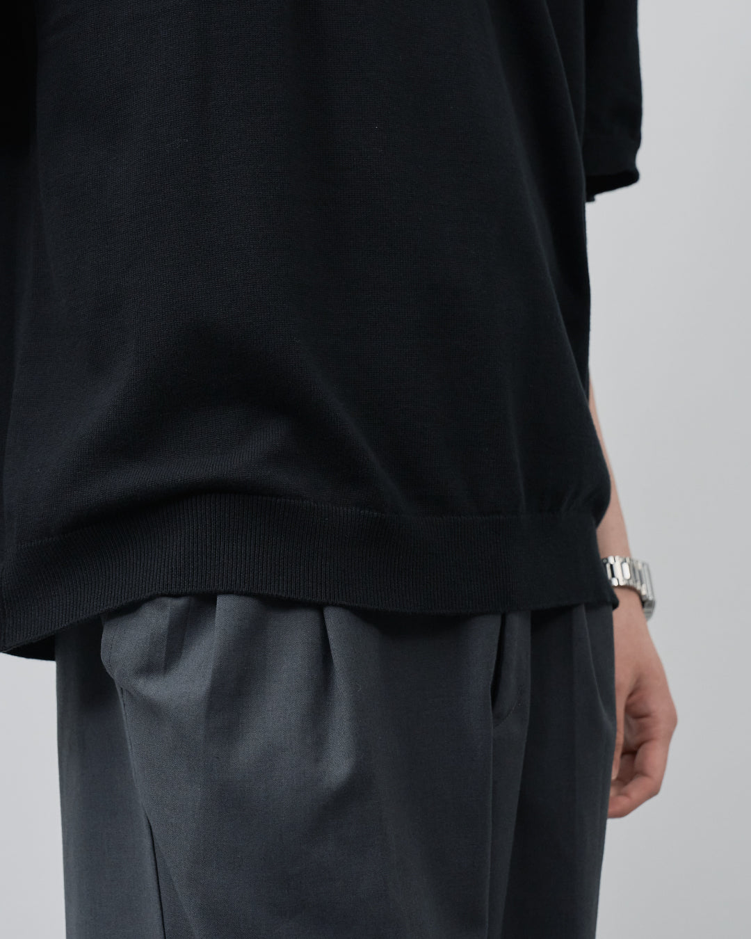 S/S Dry Knit Polo -black-