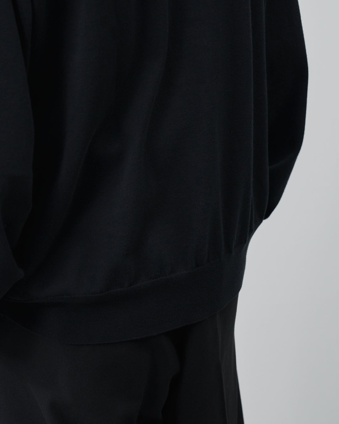 Sheer L/S Cardigan -black-