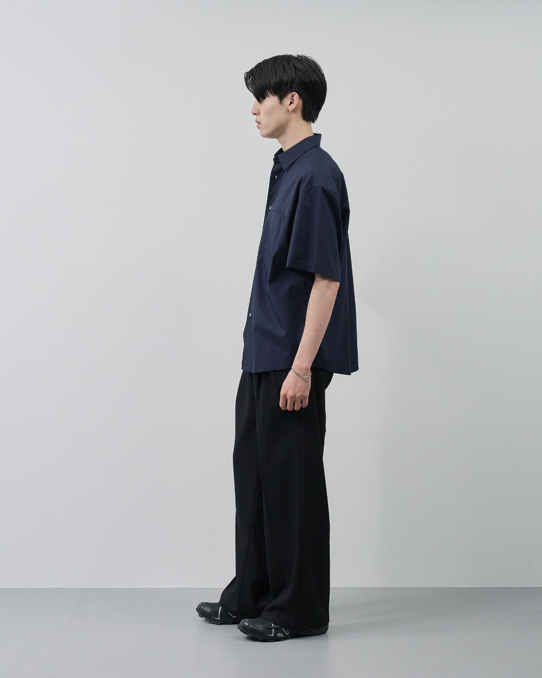 Relaxed Fit S/S Regular Collar Shirt -navy-