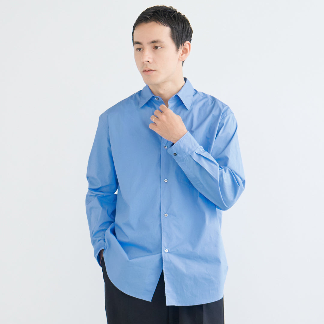 Relaxed Fit L/S Shirt -blue-