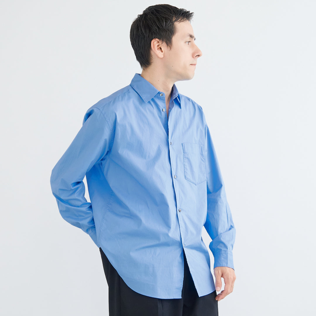 Relaxed Fit L/S Shirt -blue-