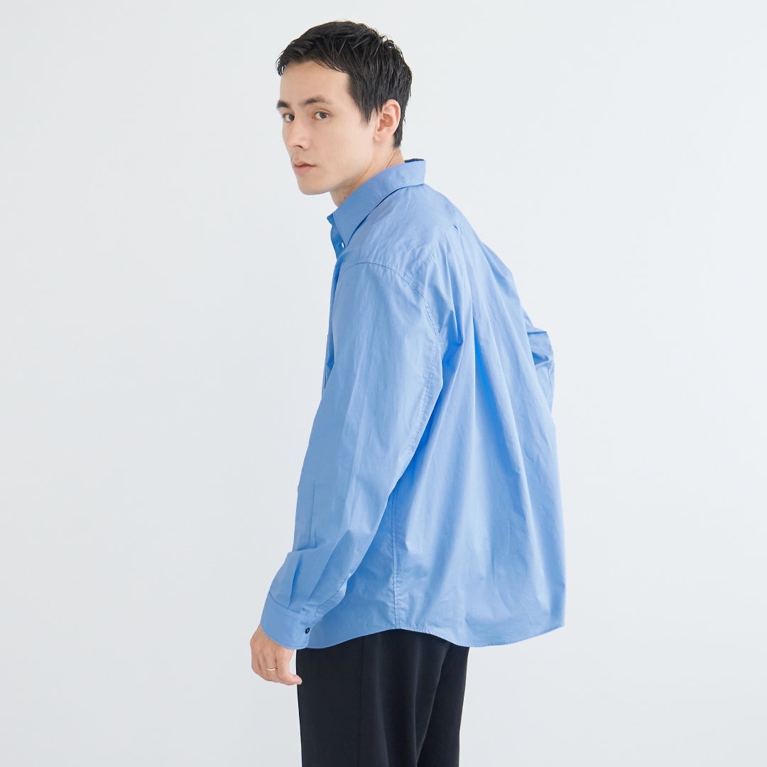 Relaxed Fit L/S Shirt -blue-