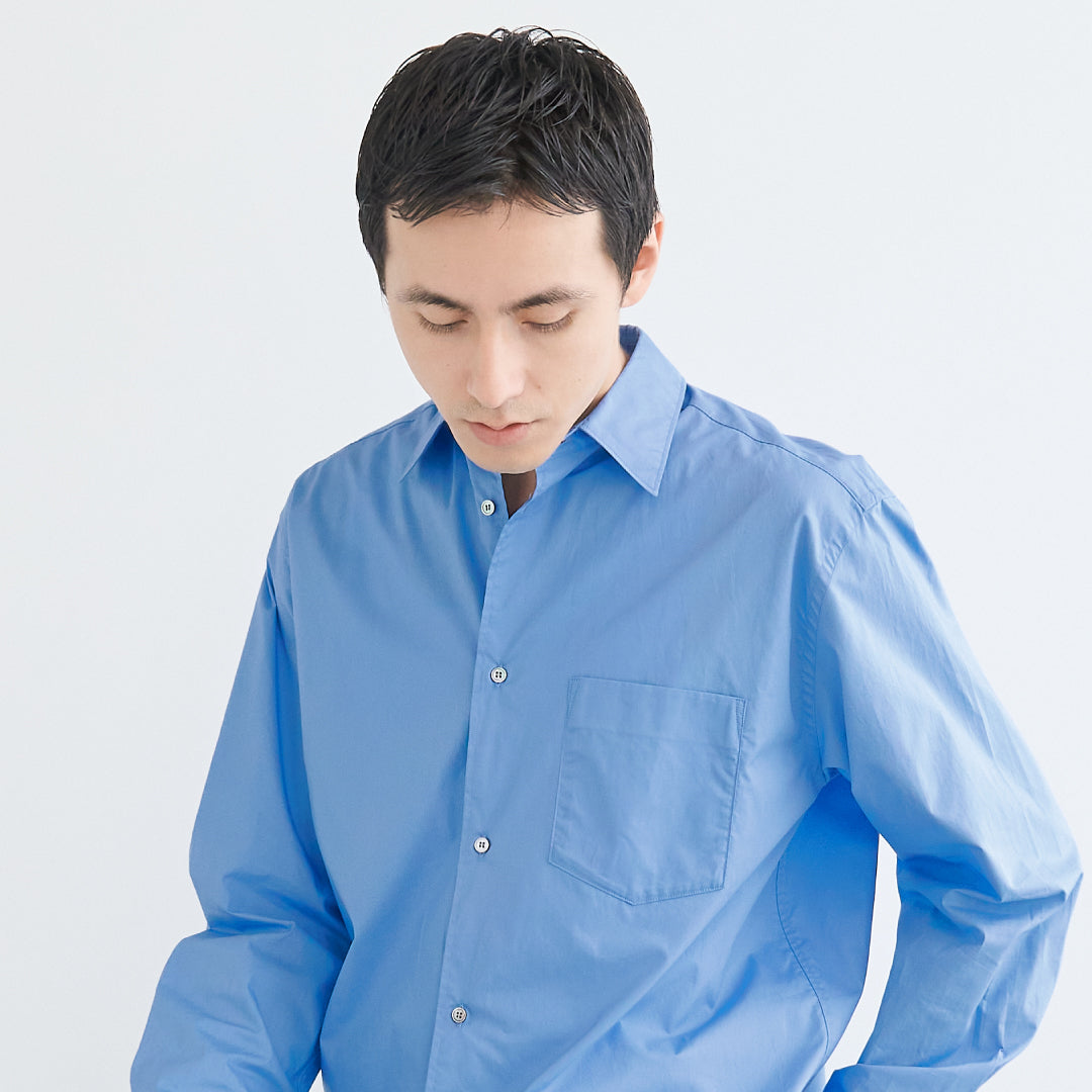 Relaxed Fit L/S Shirt -blue-