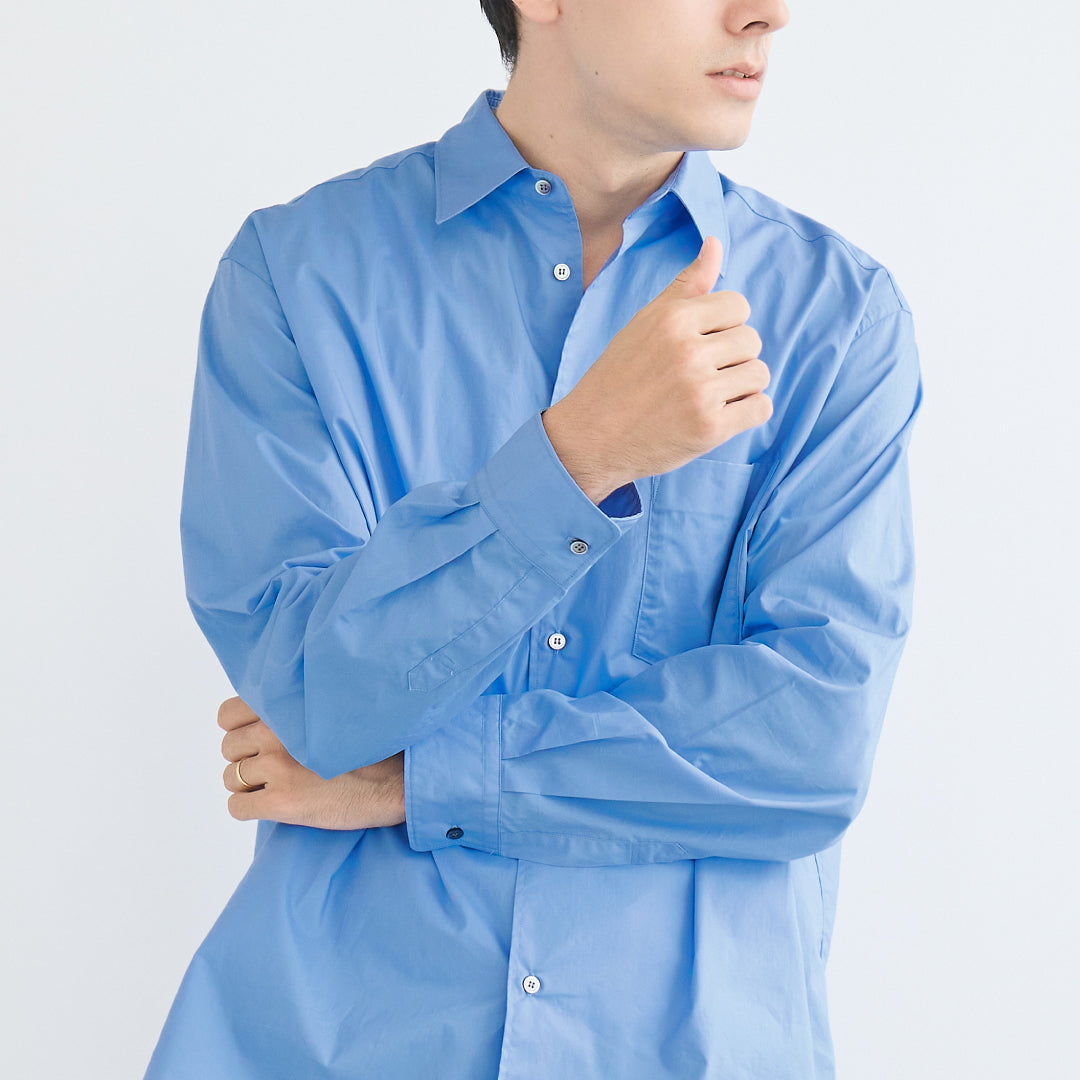 Relaxed Fit L/S Shirt -blue-