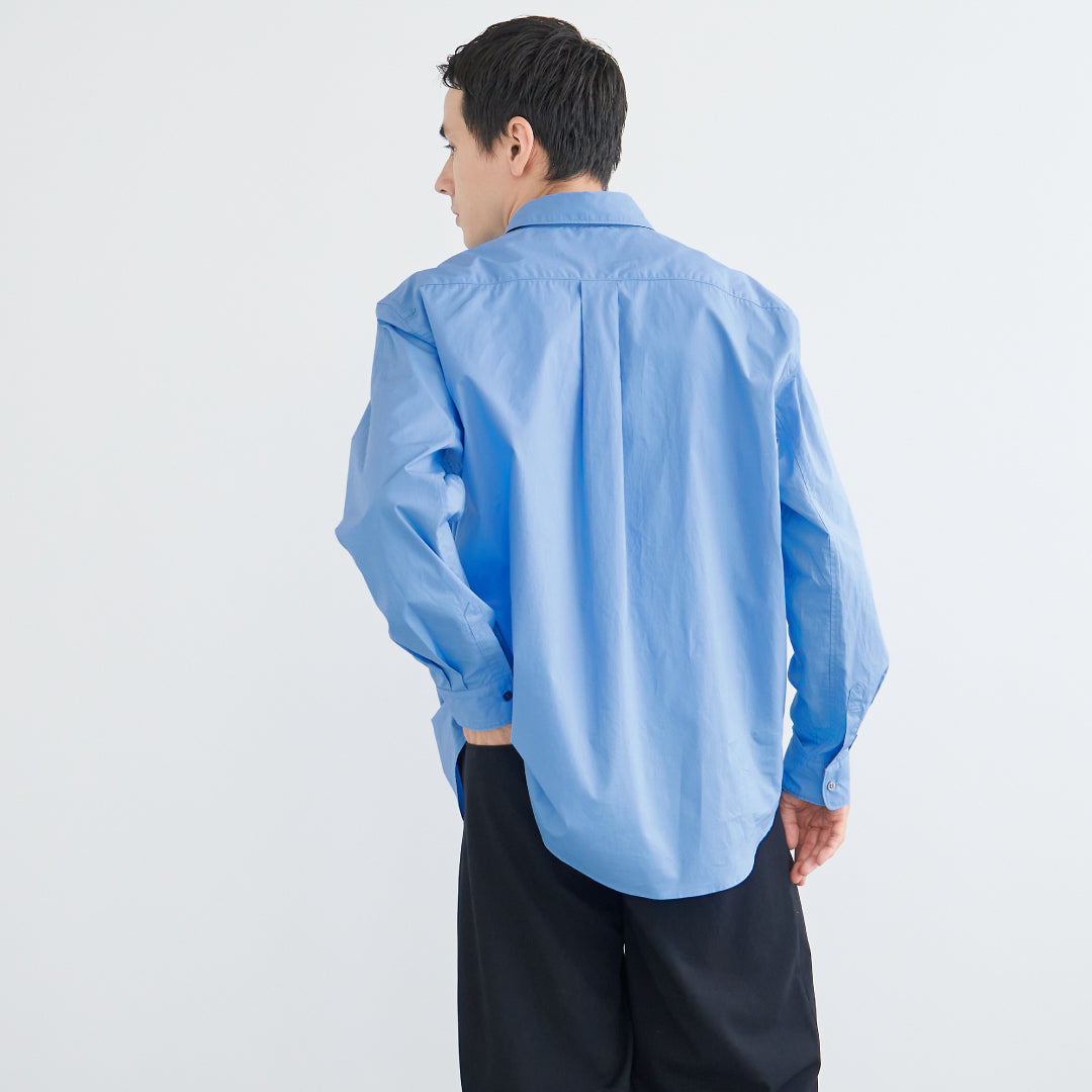 Relaxed Fit L/S Shirt -blue-