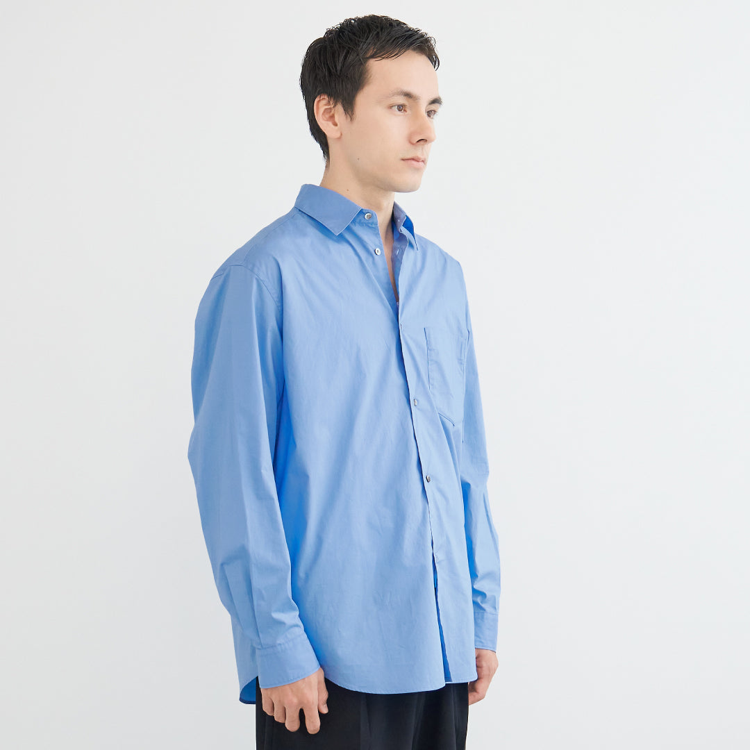 Relaxed Fit L/S Shirt -blue-