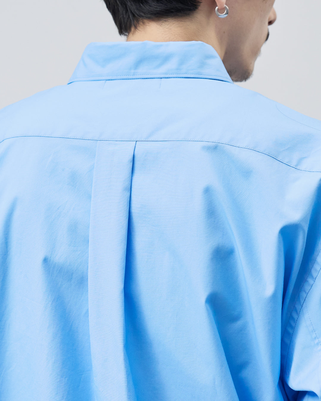 Relaxed Fit Regular Collar L/S Shirt -blue-