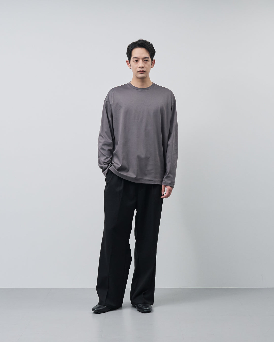 ARBINI Cotton L/S Tee -charcoal-
