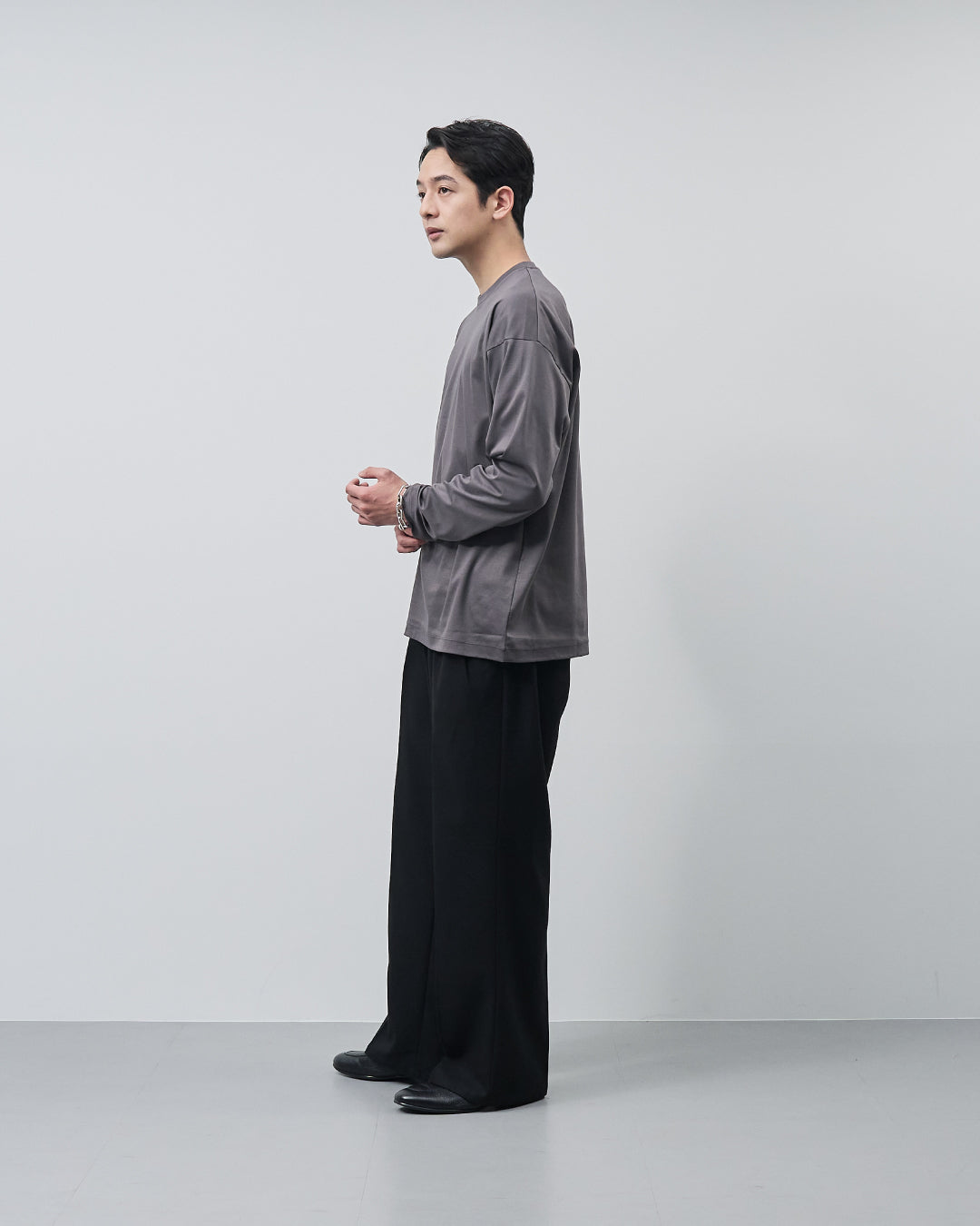 ARBINI Cotton L/S Tee -charcoal-