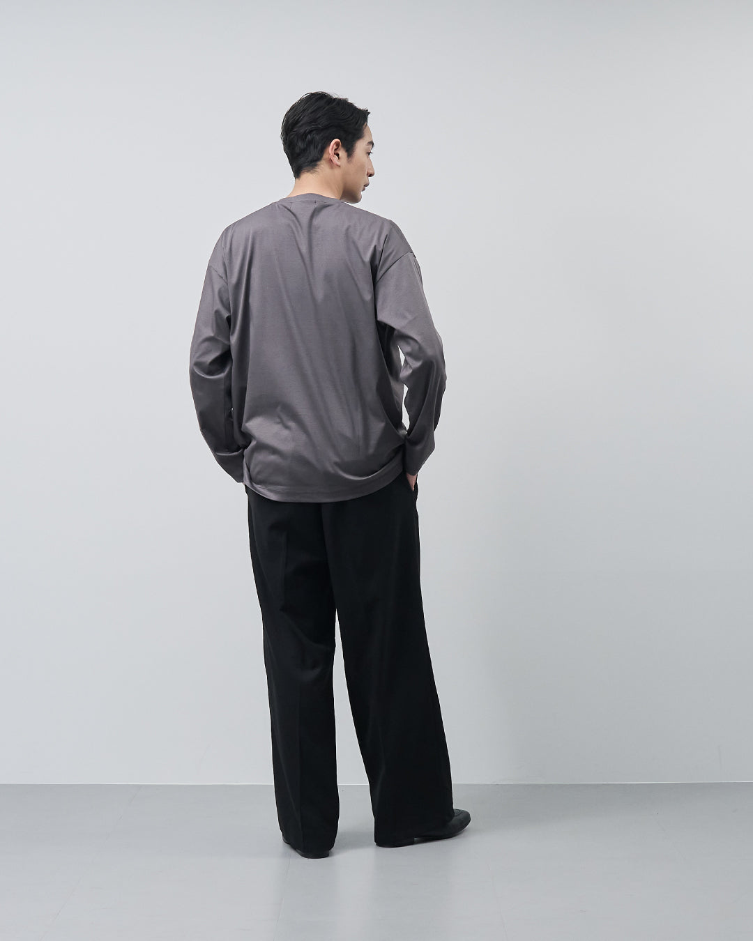 ARBINI Cotton L/S Tee -charcoal-