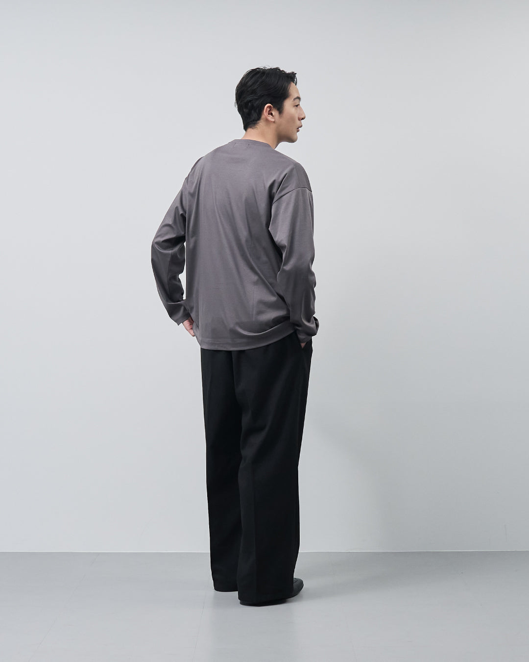 ARBINI Cotton L/S Tee -charcoal-