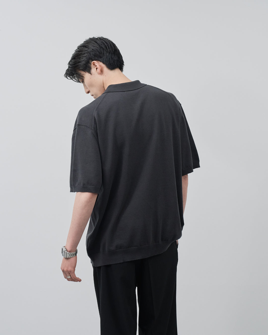 S/S Dry Knit Polo -charcoal-