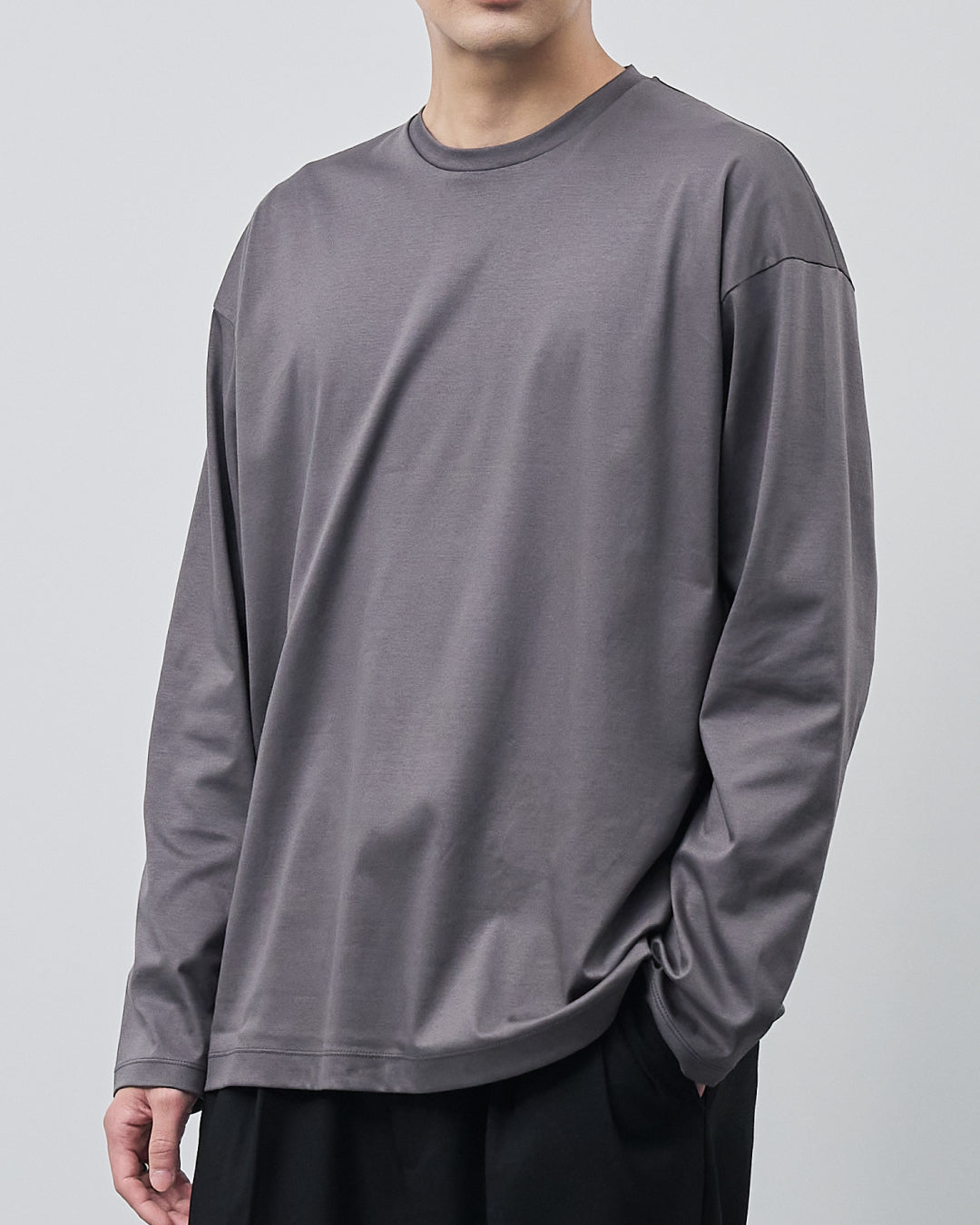 ARBINI Cotton L/S Tee -charcoal-