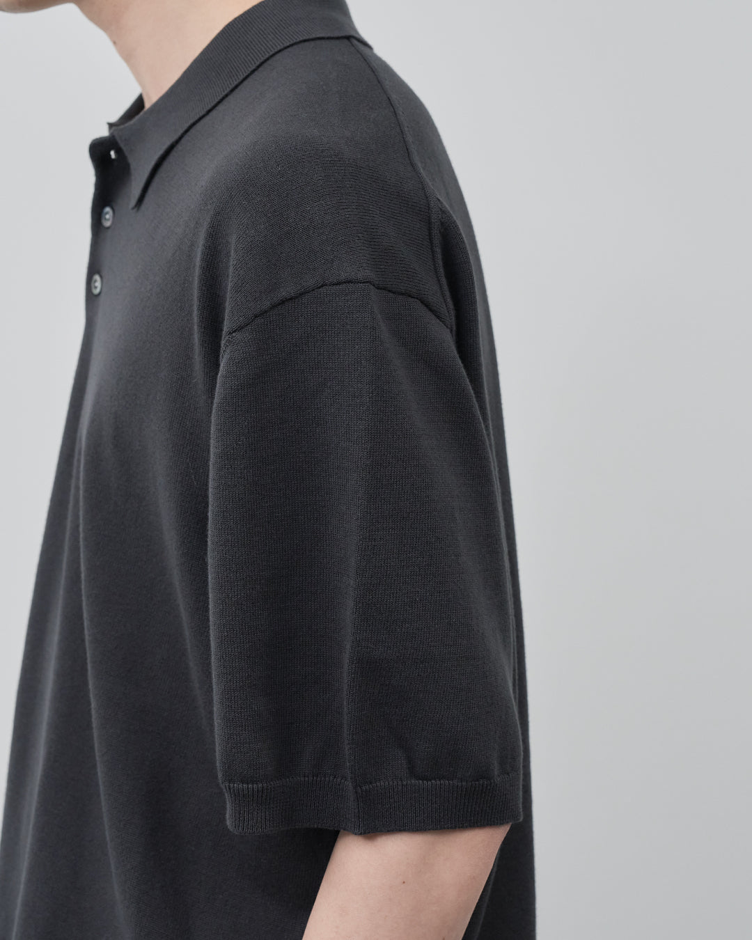 S/S Dry Knit Polo -charcoal-