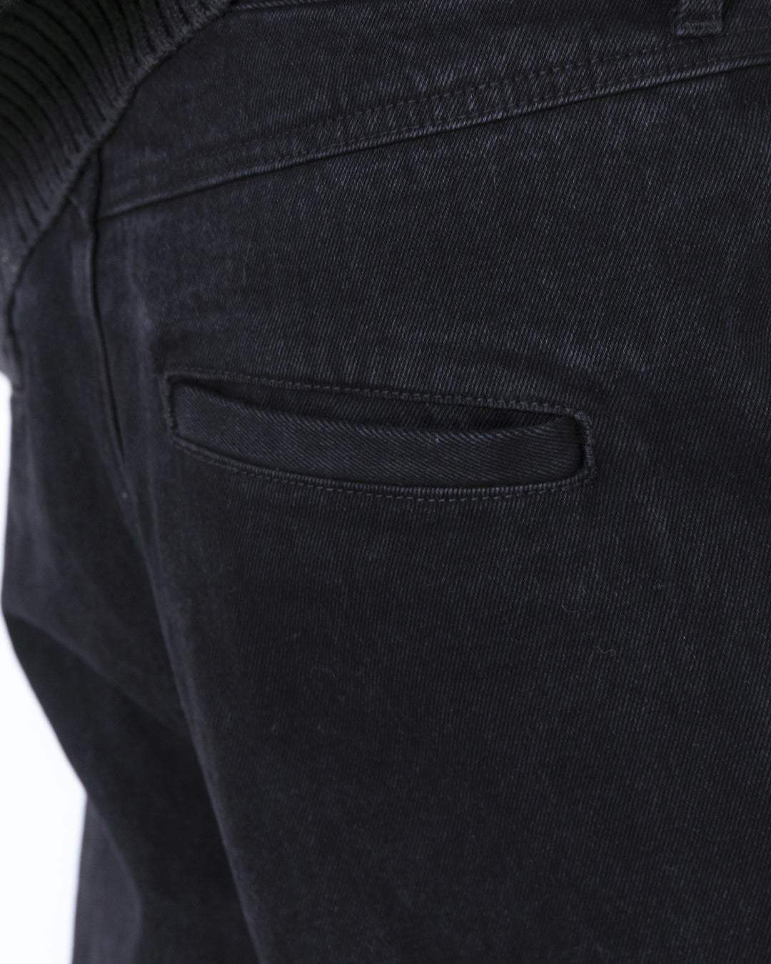 Wide Straight Denim Pants -black-