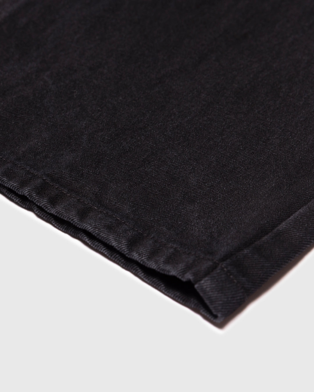 Wide Straight Denim Pants -black-