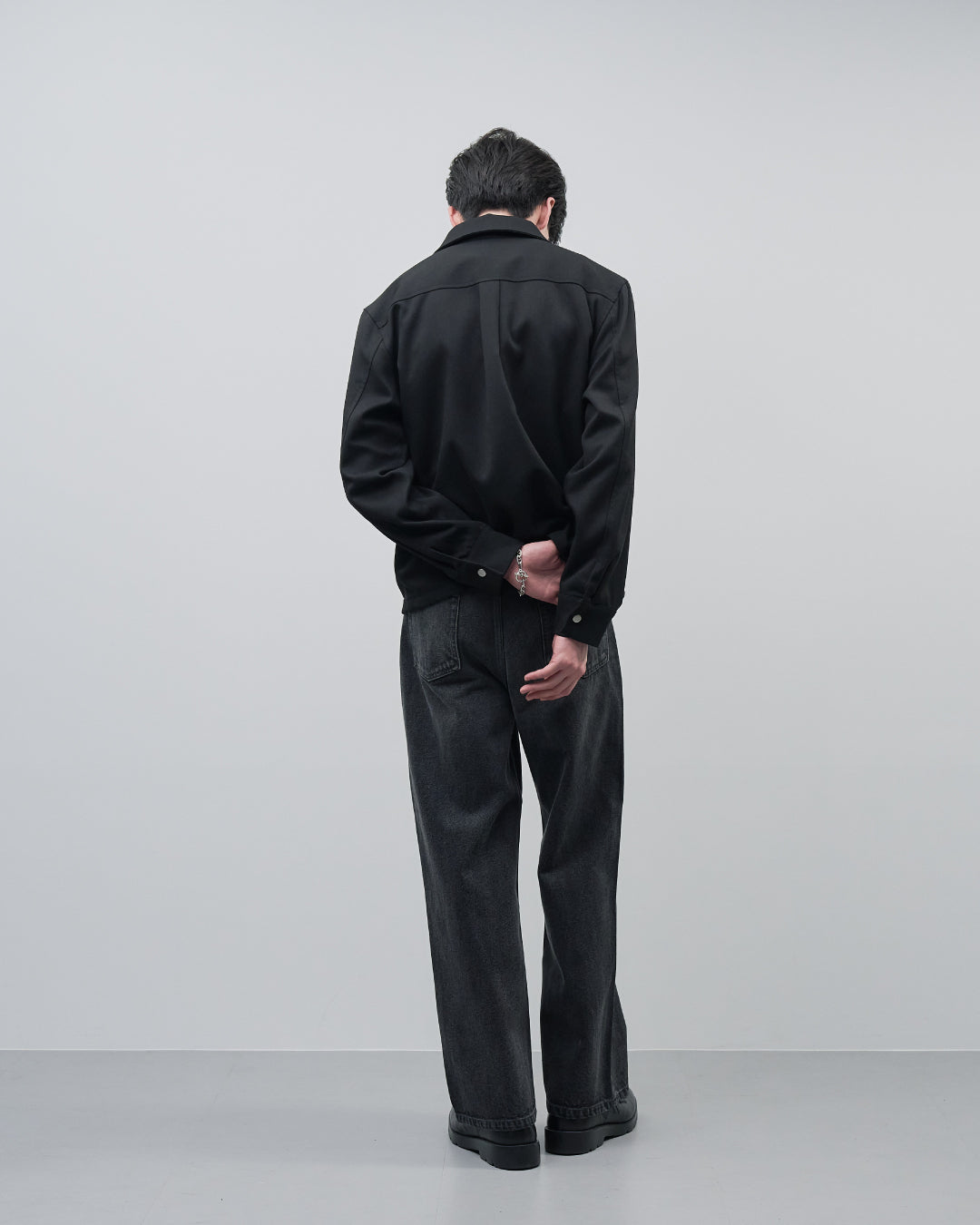 Straight Denim Pants -fade black-