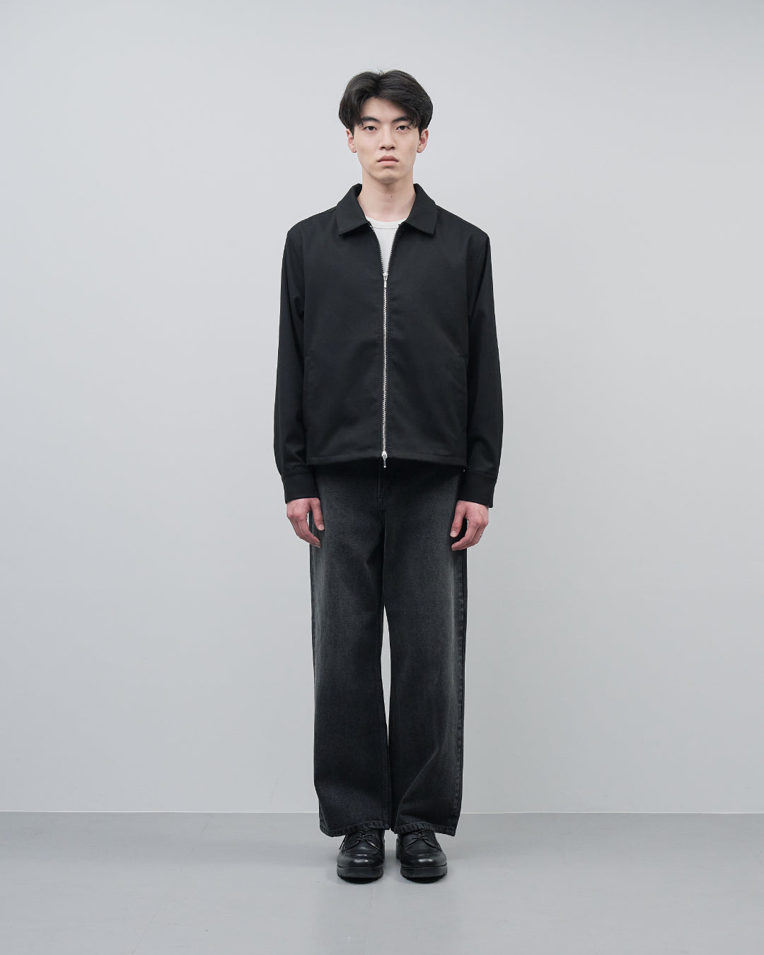Straight Denim Pants -fade black-
