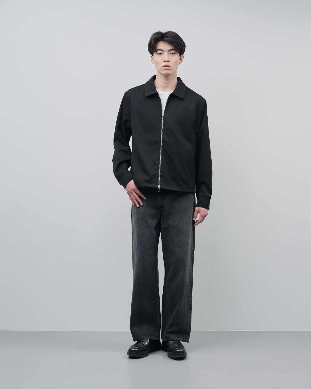 Straight Denim Pants -fade black-