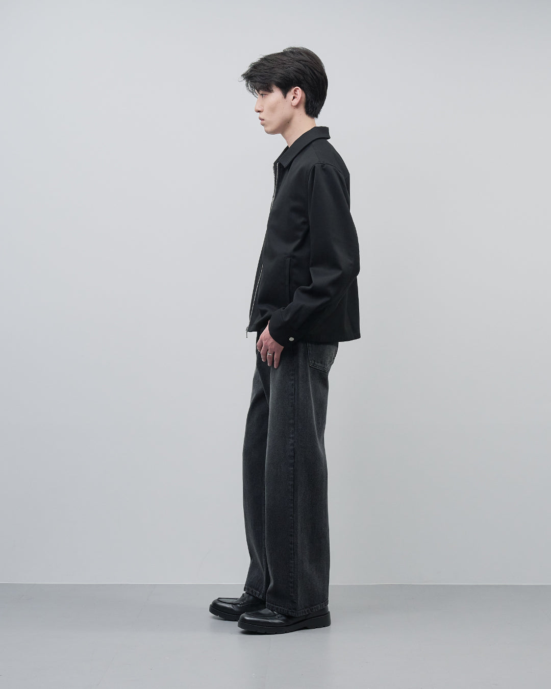 Straight Denim Pants -fade black-