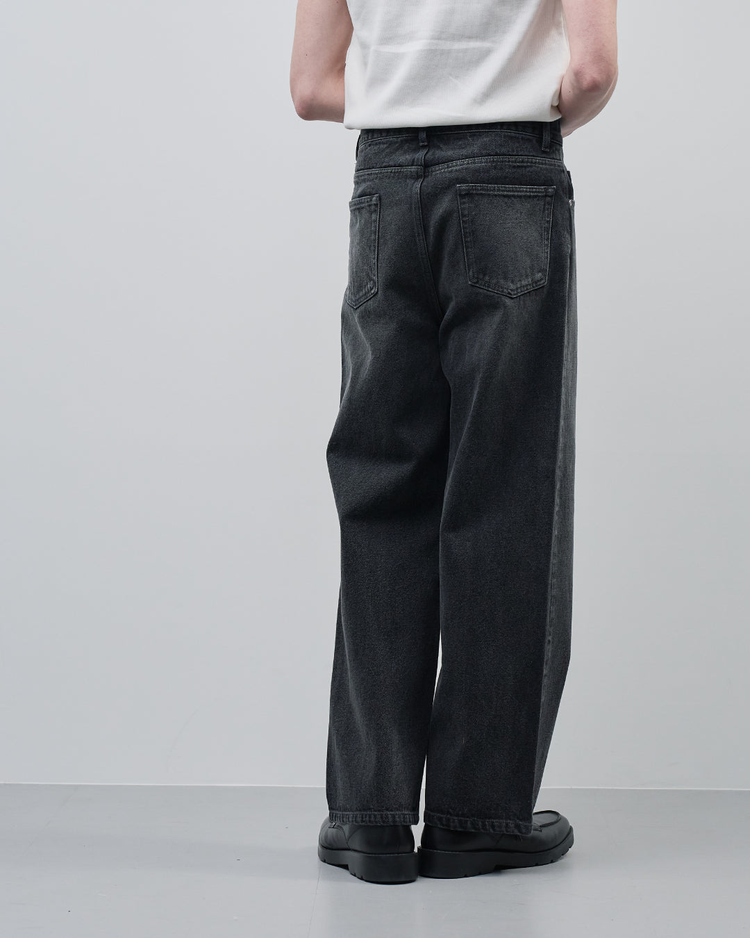 Straight Denim Pants -fade black-