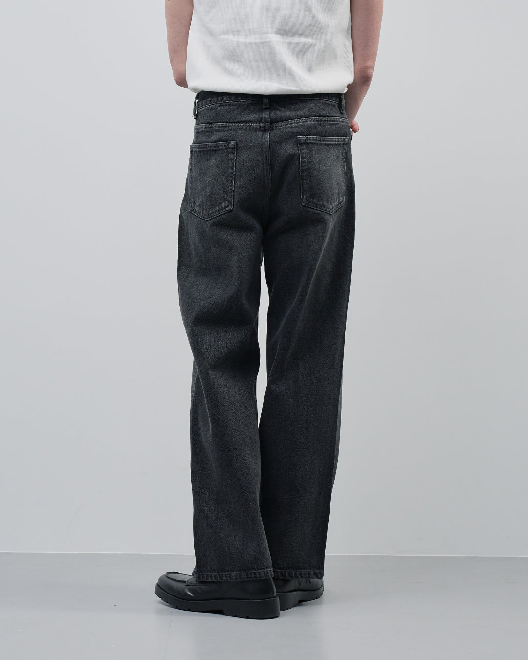 Straight Denim Pants -fade black-