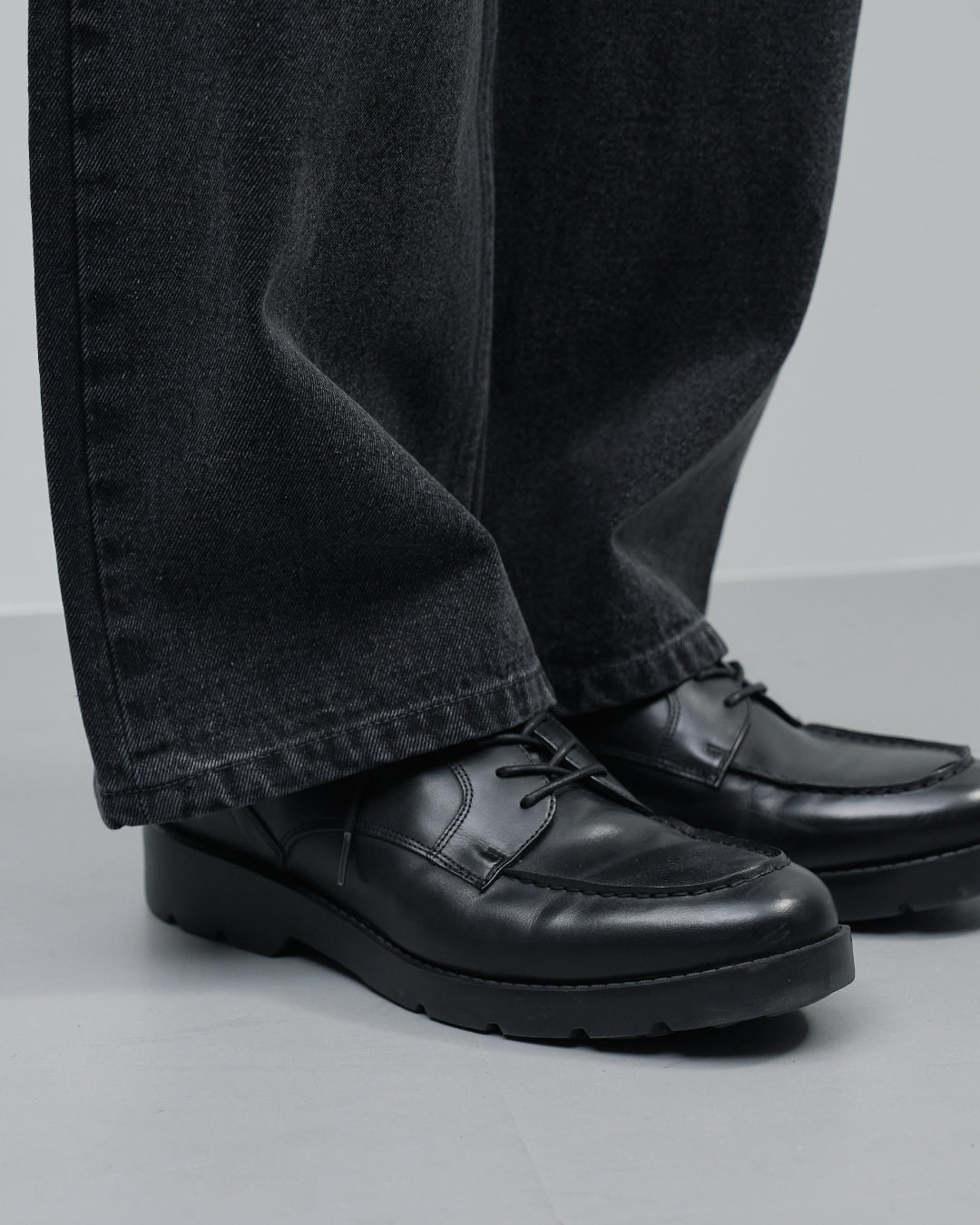 Straight Denim Pants -fade black-