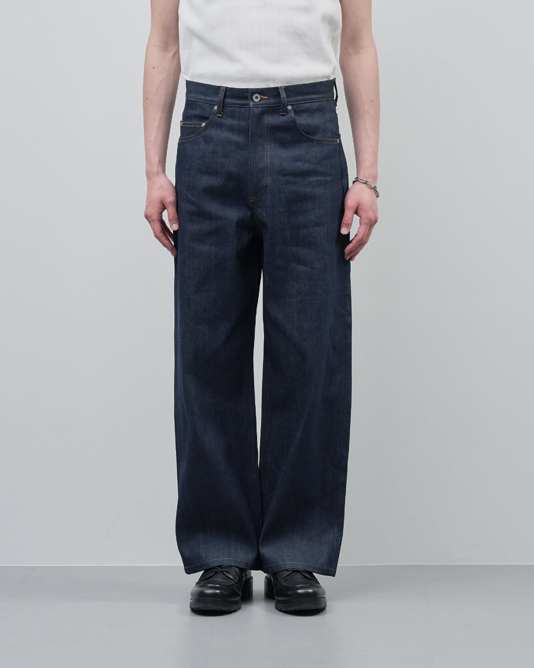Straight Denim Pants -indigo-
