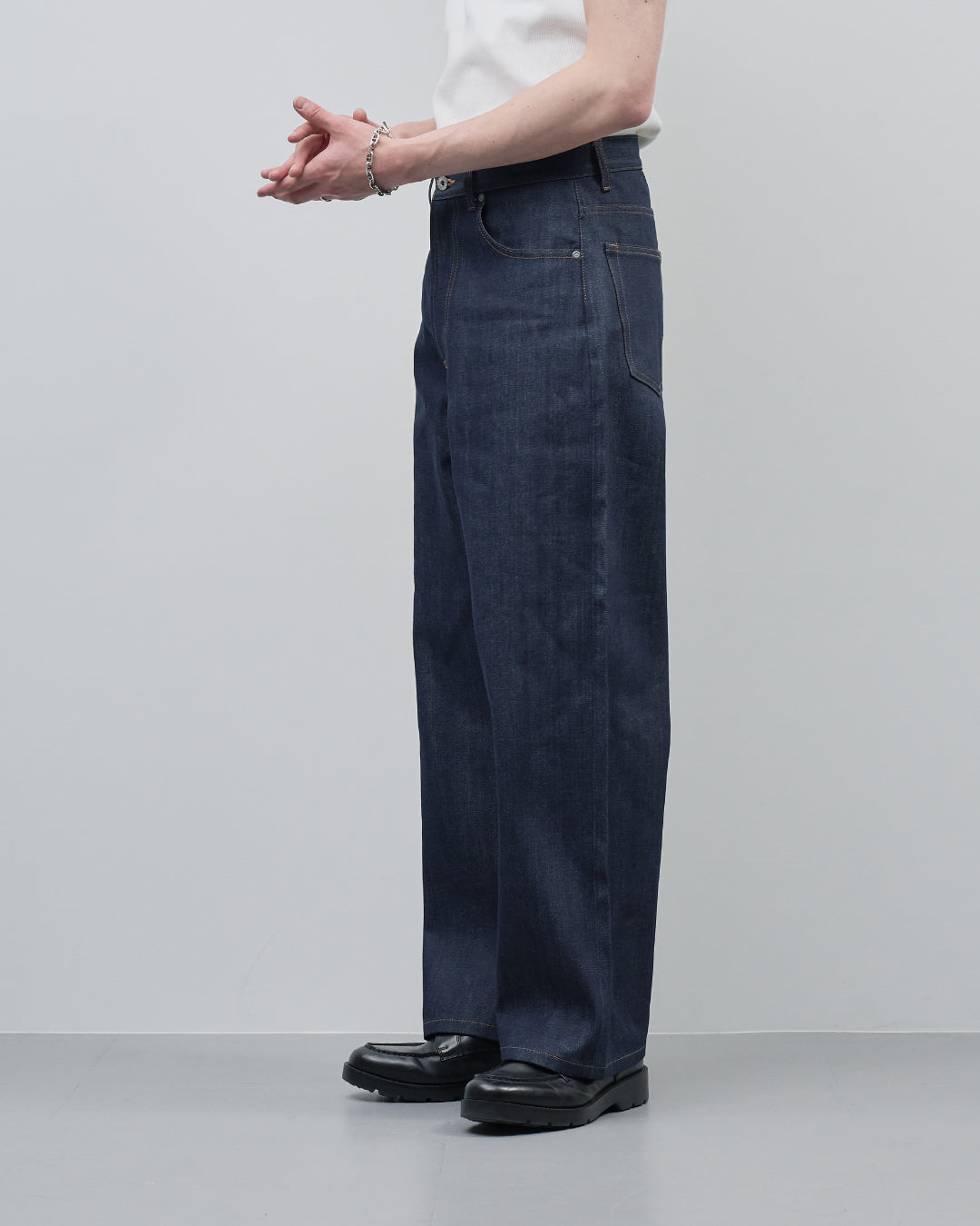 Straight Denim Pants -indigo-