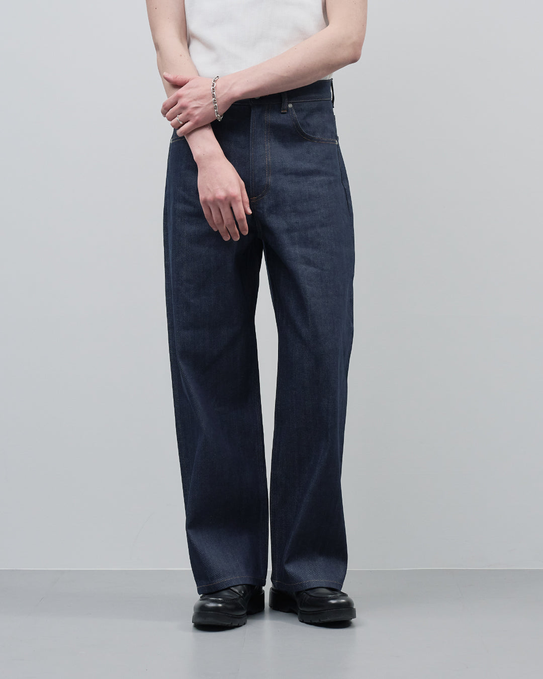 Straight Denim Pants -indigo-