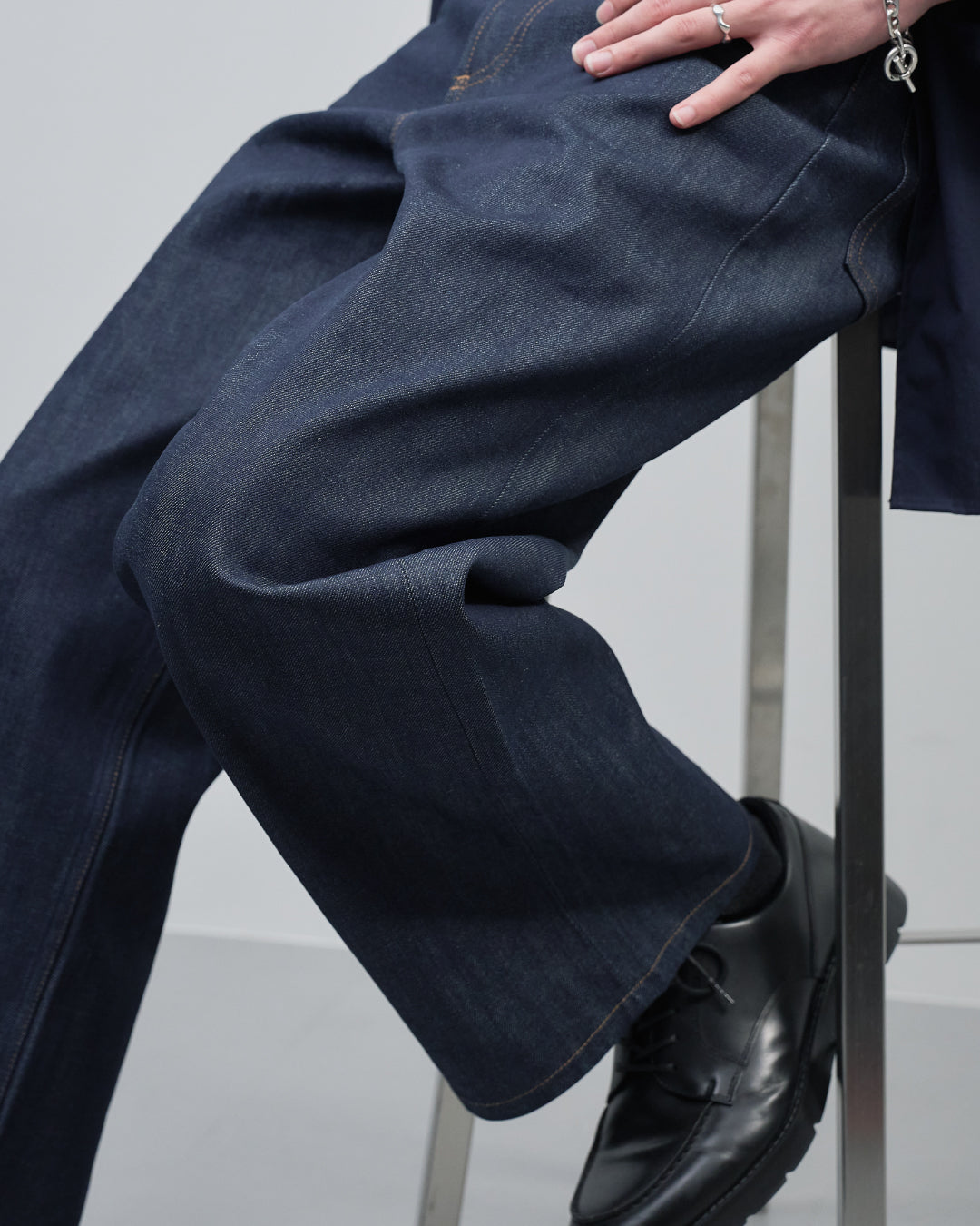 Straight Denim Pants -indigo-