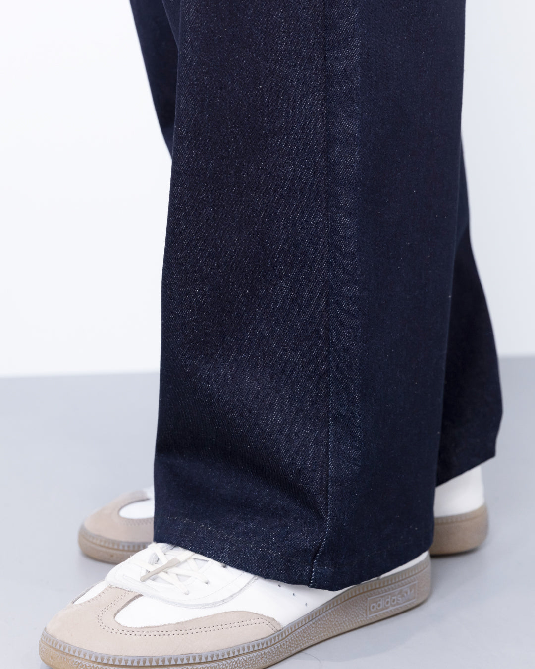 Wide Straight Denim Pants -indigo-