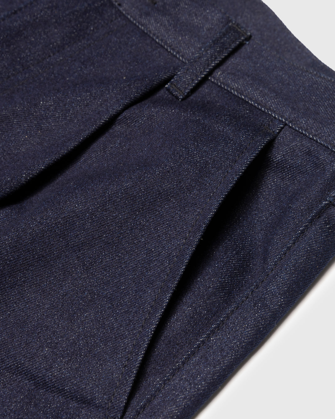 Wide Straight Denim Pants -indigo-